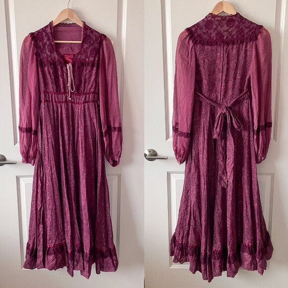 Gunne Sax Dresses & Skirts - Vintage Gunne Sax by Jessica McClintock Maroon/Purple Dress
